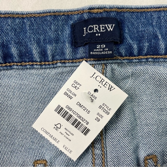 J. Crew Women's Blue Solid Stretch Mid Rise Straight Cropped Jeans Size 29 NWT - Picture 3 of 8